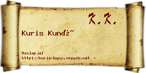 Kuris Kunó névjegykártya